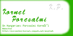 kornel porcsalmi business card